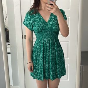 Green floral dress